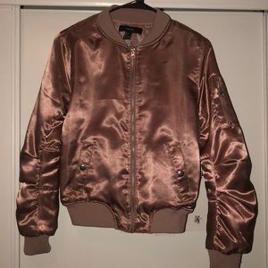 Forever21 Rose gold bomber jacket